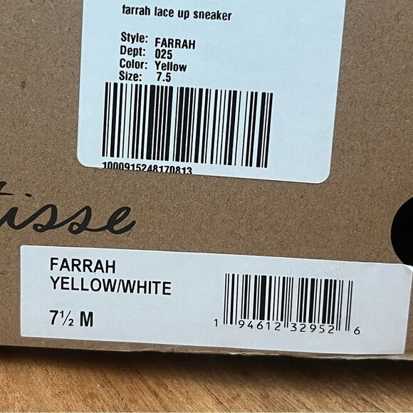 New Anthropologie Beach Matisse Farrah Retro Lace Up Sneakers, 7.5, Yellow Pink - Picture 8 of 9